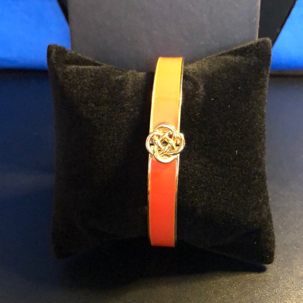 Stella & Dot - Orange Lindsey Enamel Bangle Bracelet